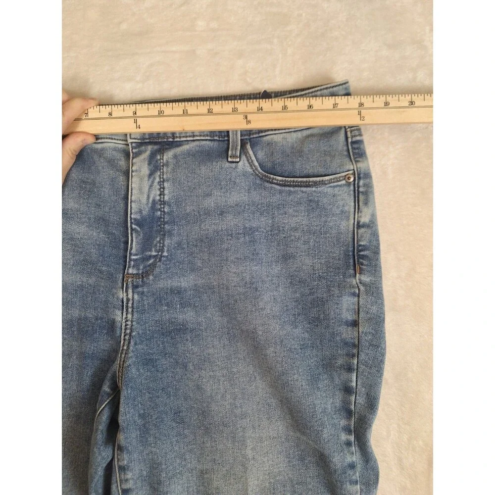 Talbots Jegging Crop Jeans Womens 16P Blue Denim Stretch Pockets Classic Acid